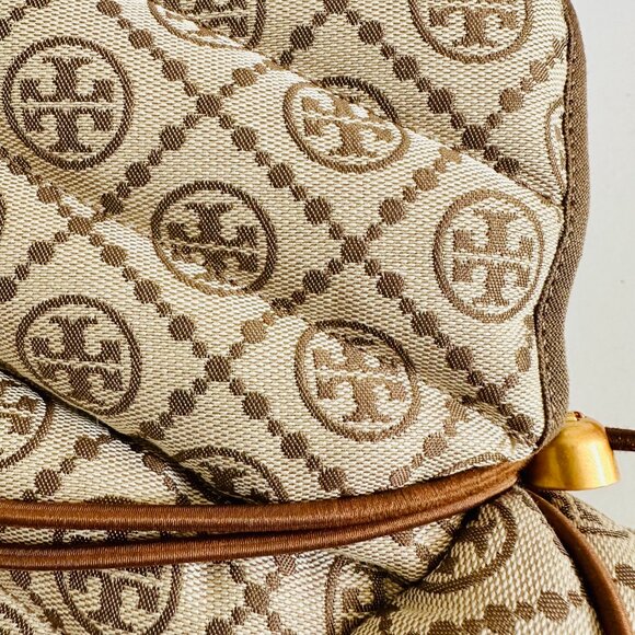 NEW TORY BURCH T SIGNATURE QUILTED CANVAS AND LEATHER SLEEPING BAG BOOTS - Picture 6 of 10